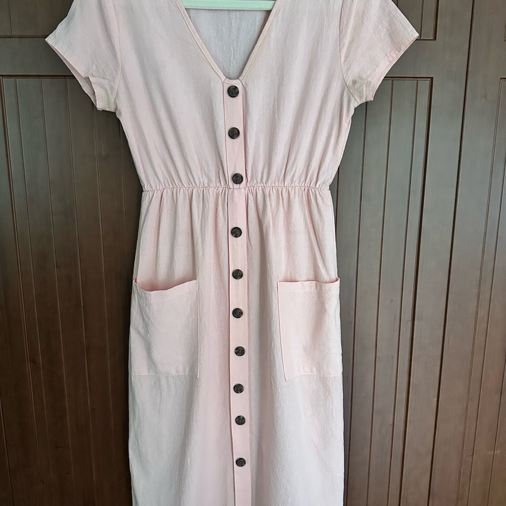 Pink Button-Down Women's Dress